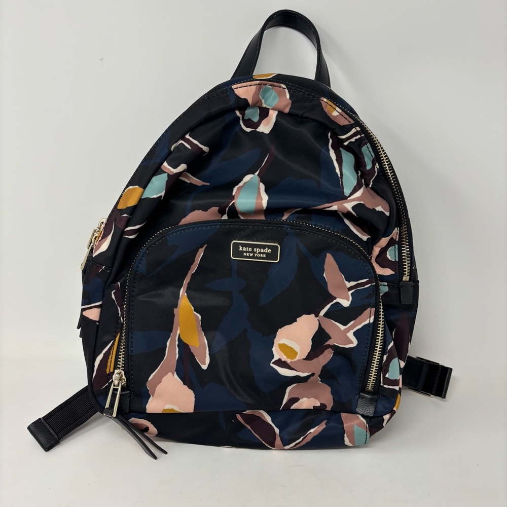 Kate Spade Floral Backpack - Black, Pink, Blue